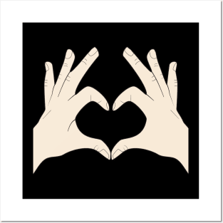 Hands Making Heart Shape Love Sign Language Valentine's Day Posters and Art